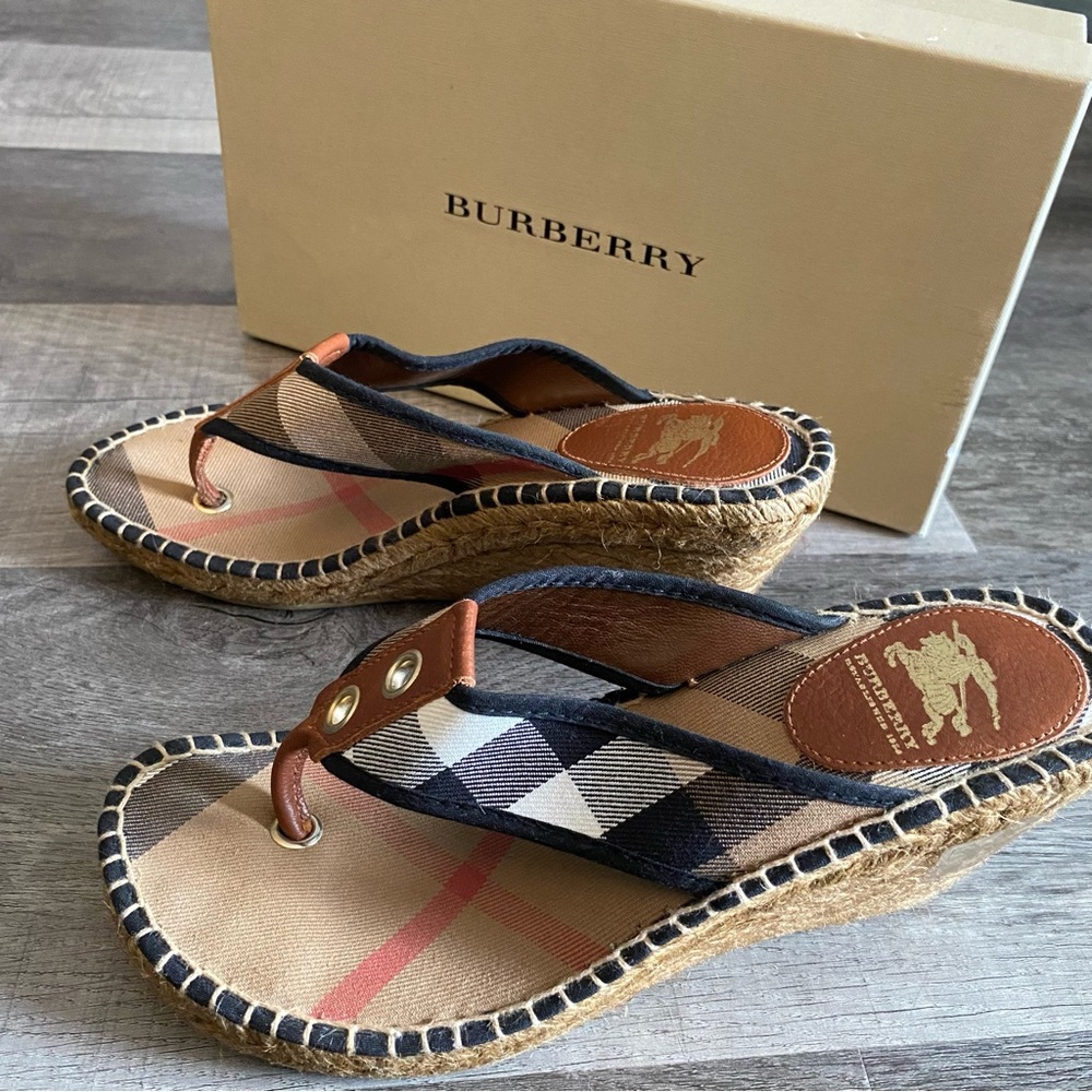 Burberry Leather Textile Espadrille